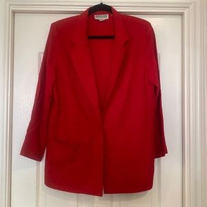 Vintage Briggs New York Red Blazer  Size 8 Petite